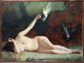 Frau mit Tauben, ca. 1883